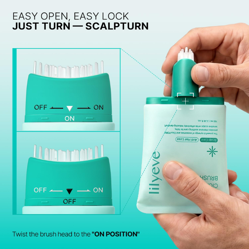 Lilyeve Scalp Turn CICA PDRN Brush Ampoule 100ml – Tratamento Capilar Coreano com PDRN e Centella Asiática