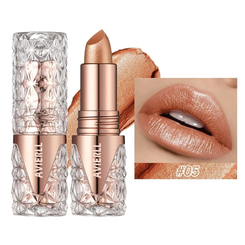Batom One Gold Hidratante de Longa Duração com Glitter À Prova D'Água