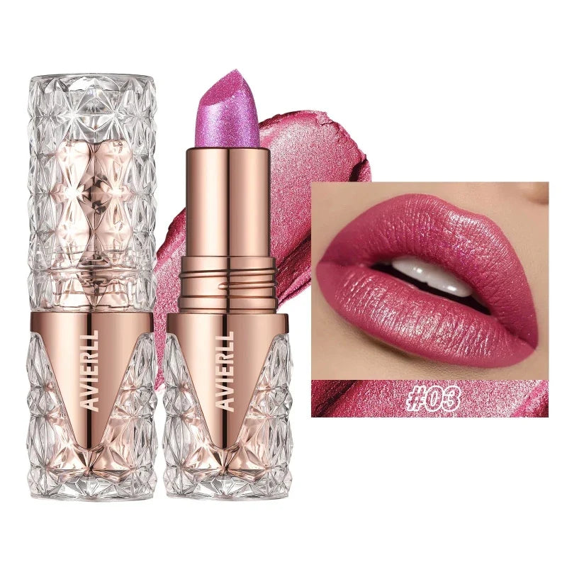(Compre 2 e Leve 6) Batom One Gold Hidratante de Longa Duração com Glitter À Prova D'Água