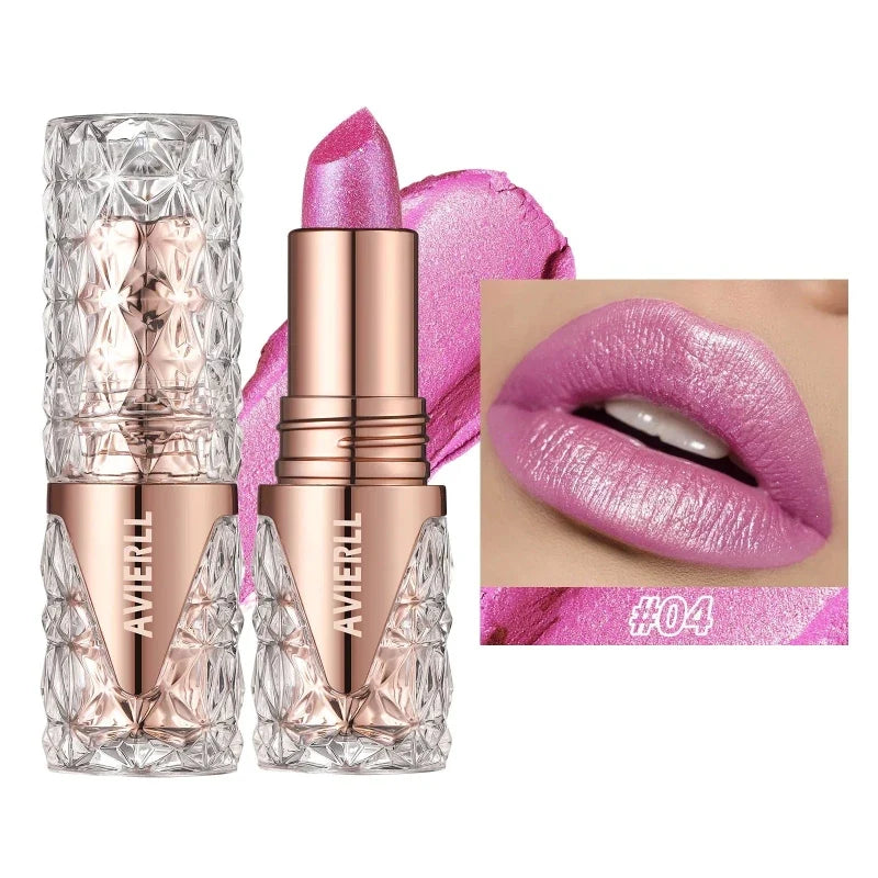 (Compre 2 e Leve 6) Batom One Gold Hidratante de Longa Duração com Glitter À Prova D'Água