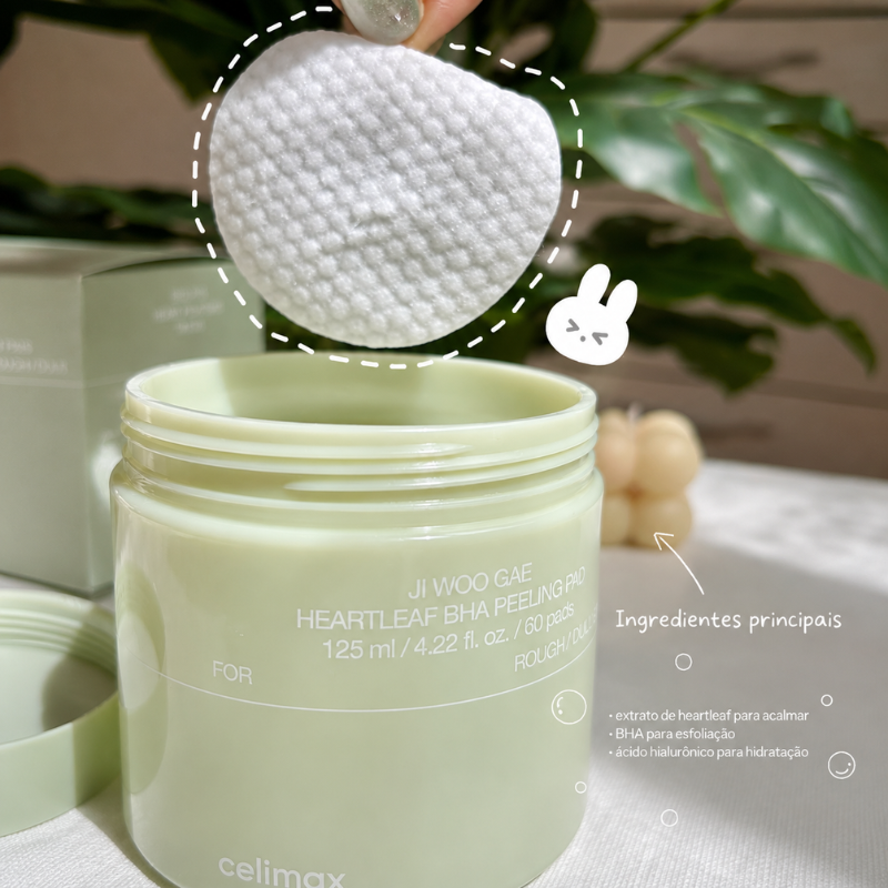 Celimax Heartleaf BHA Peeling Pad Original Coreano 60 Pads