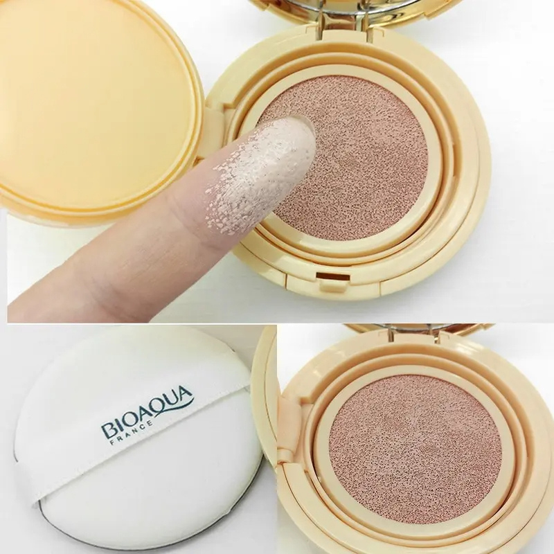 Base Cushion Clareadora BIOAQUA – Cobertura Perfeita e Hidratação com Efeito BB Cream