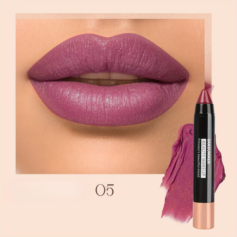 (COMPRE 1 LEVE 2) Lápis Labial Matte à Prova d’Água SANSUMMER – Cor Intensa e Conforto o Dia Todo