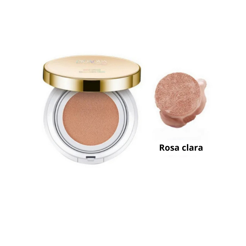 Base Cushion Clareadora BIOAQUA – Cobertura Perfeita e Hidratação com Efeito BB Cream