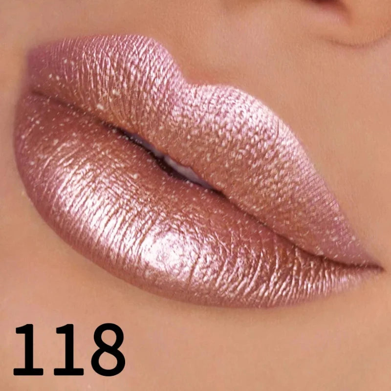 Batom Metálico Brilhante com Glitter – Vapor One