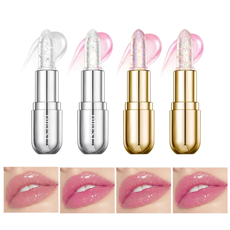 Batom Hidratante com Glitter Gelatinoso Impermeável 24 Horas